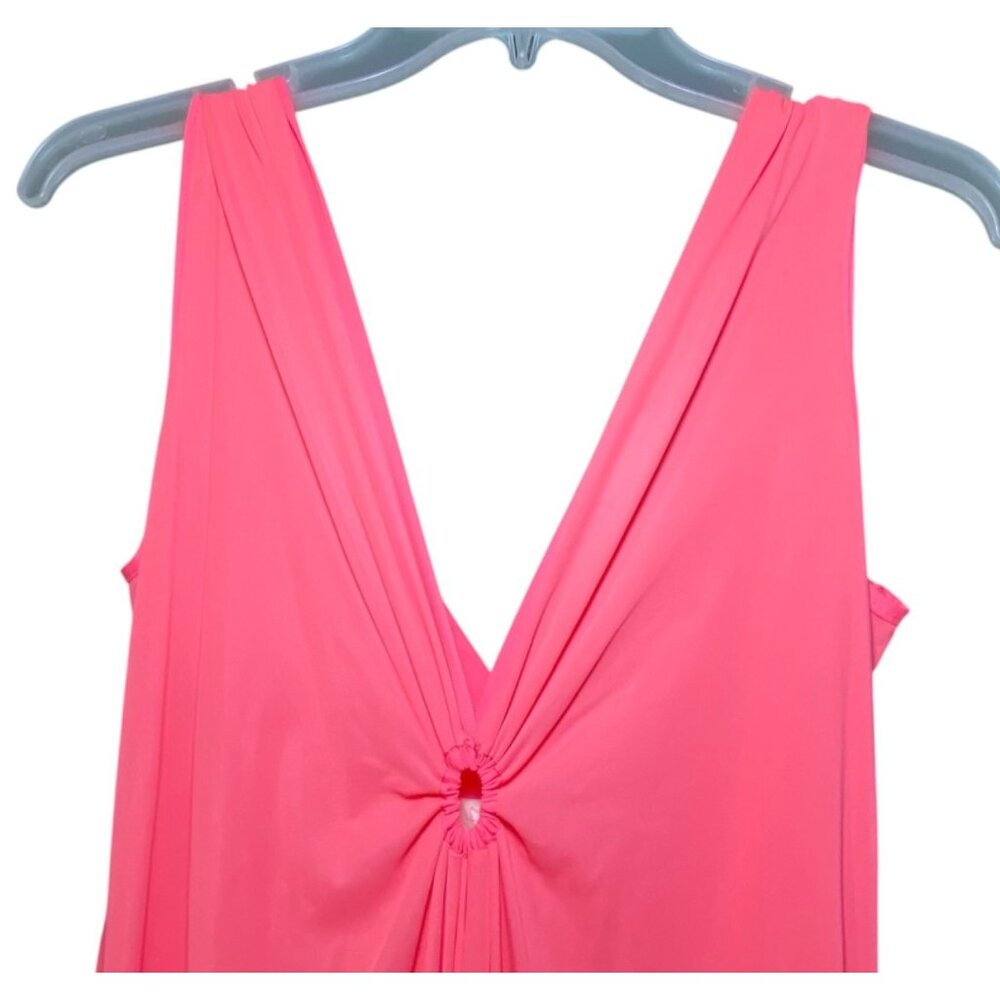 Deena Orange Maxi Nightgown Lingerie V-Neck‎  Casual Coquette Babydoll Luxury